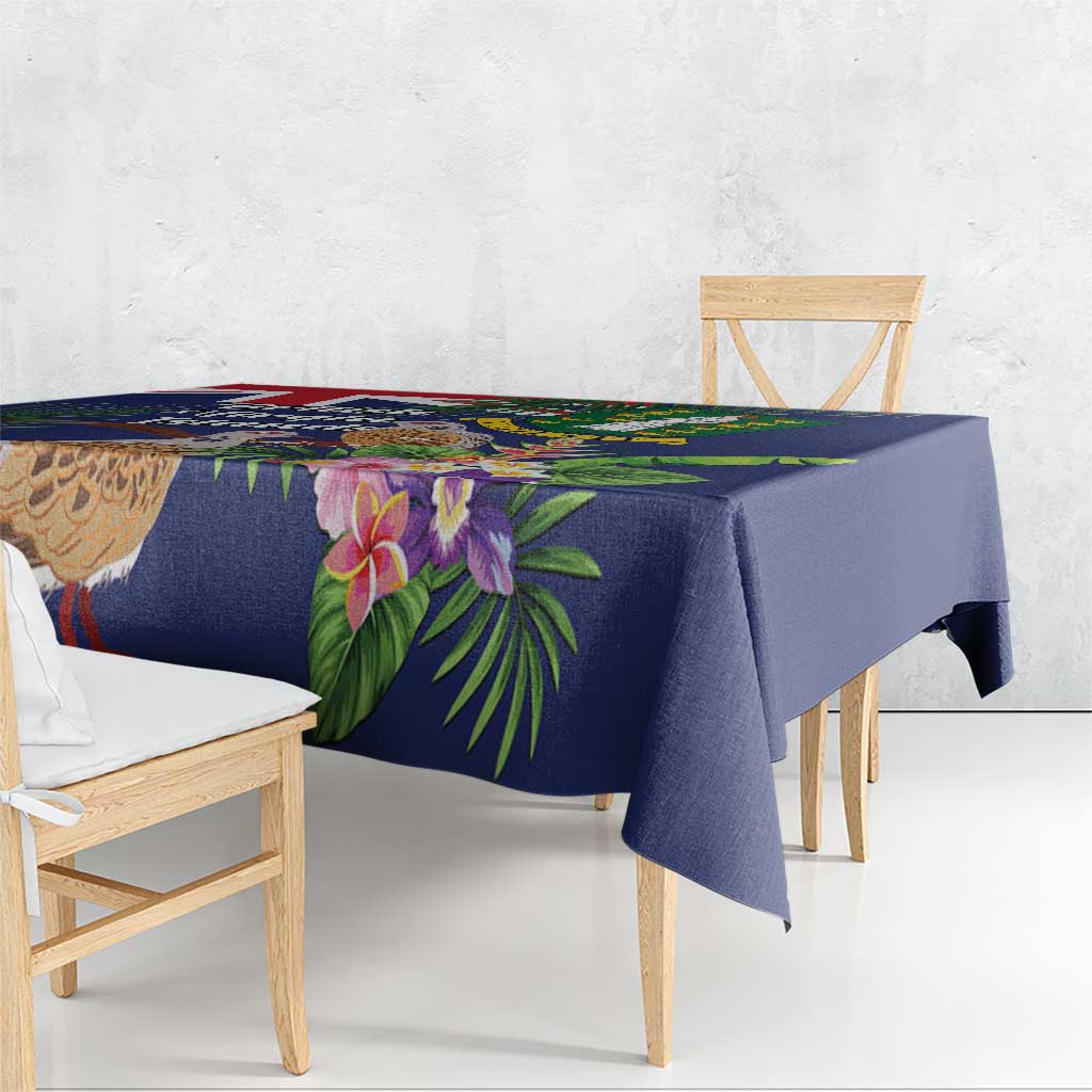 British Virgin Islands Tablecloth Two Turtle Doves Tropical Flowers