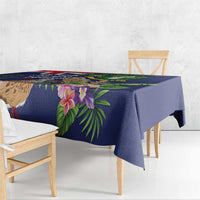 British Virgin Islands Tablecloth Two Turtle Doves Tropical Flowers