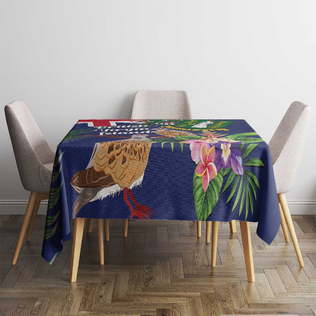 British Virgin Islands Tablecloth Two Turtle Doves Tropical Flowers