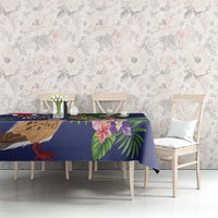 British Virgin Islands Tablecloth Two Turtle Doves Tropical Flowers