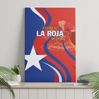 Chile flag graphic canvas wall art with red and blue waves and a white star