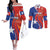 Personalized Chile 2024 Football Couples Matching Off The Shoulder Long Sleeve Dress and Long Sleeve Button Shirt Concurso La Roja LT01