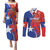 Personalized Chile 2024 Football Couples Matching Puletasi and Long Sleeve Button Shirt Concurso La Roja - Wonder Print Shop