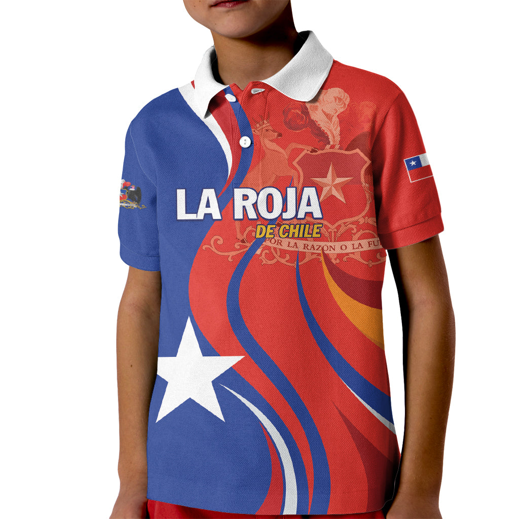 Personalized Chile 2024 Football Kid Polo Shirt Concurso La Roja - Wonder Print Shop