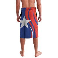 Personalized Chile football lavalava shorts with blue and red abstract flag print