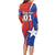 Personalized Chile 2024 Football Long Sleeve Bodycon Dress Concurso La Roja - Wonder Print Shop