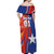 Personalized Chile 2024 Football Off Shoulder Maxi Dress Concurso La Roja - Wonder Print Shop