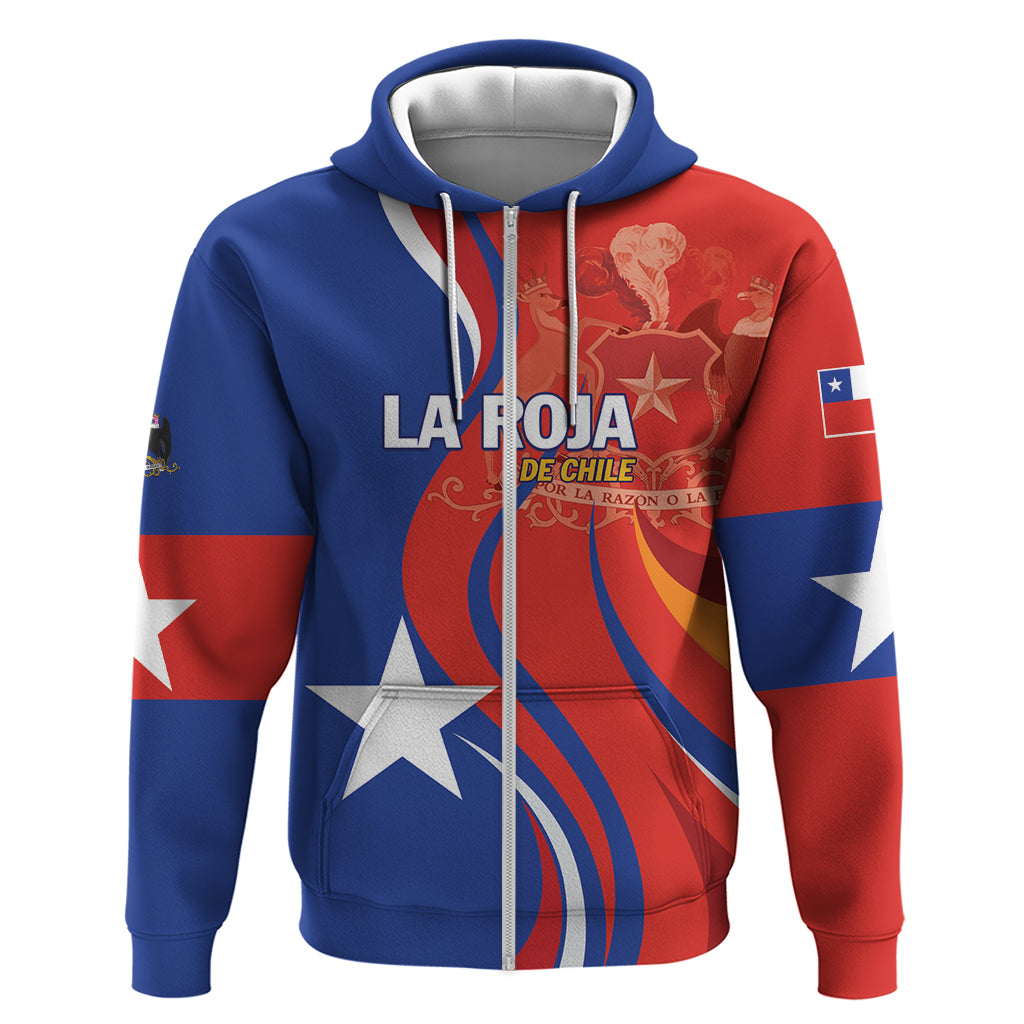 Personalized Chile 2024 Football Zip Hoodie Concurso La Roja - Wonder Print Shop