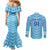 Personalized Uruguay 2024 Football Couples Matching Mermaid Dress and Long Sleeve Button Shirt Come On La Celeste LT01