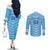 Personalized Uruguay 2024 Football Couples Matching Off The Shoulder Long Sleeve Dress and Long Sleeve Button Shirt Come On La Celeste LT01