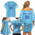 Personalized Uruguay 2024 Football Family Matching Off Shoulder Short Dress and Hawaiian Shirt Come On La Celeste - Wonder Print Shop