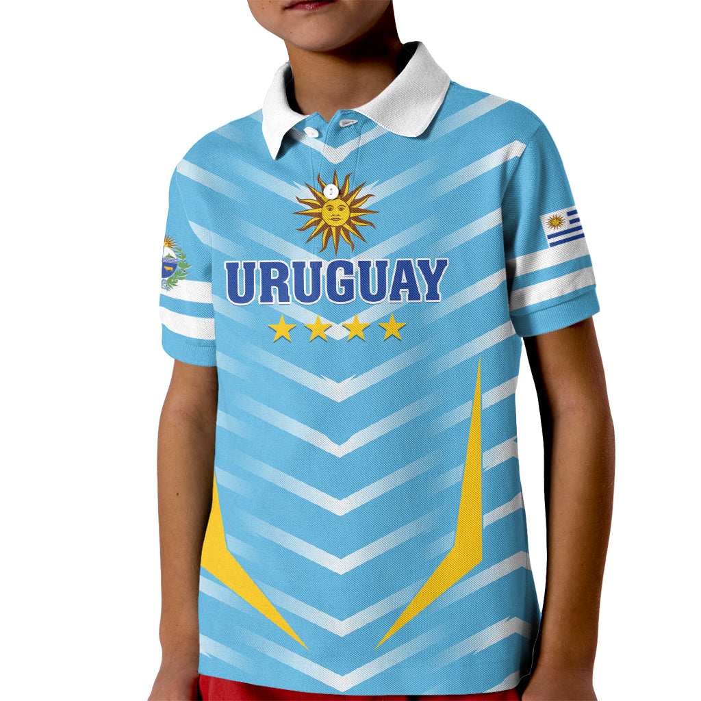 Personalized Uruguay 2024 Football Kid Polo Shirt Come On La Celeste - Wonder Print Shop