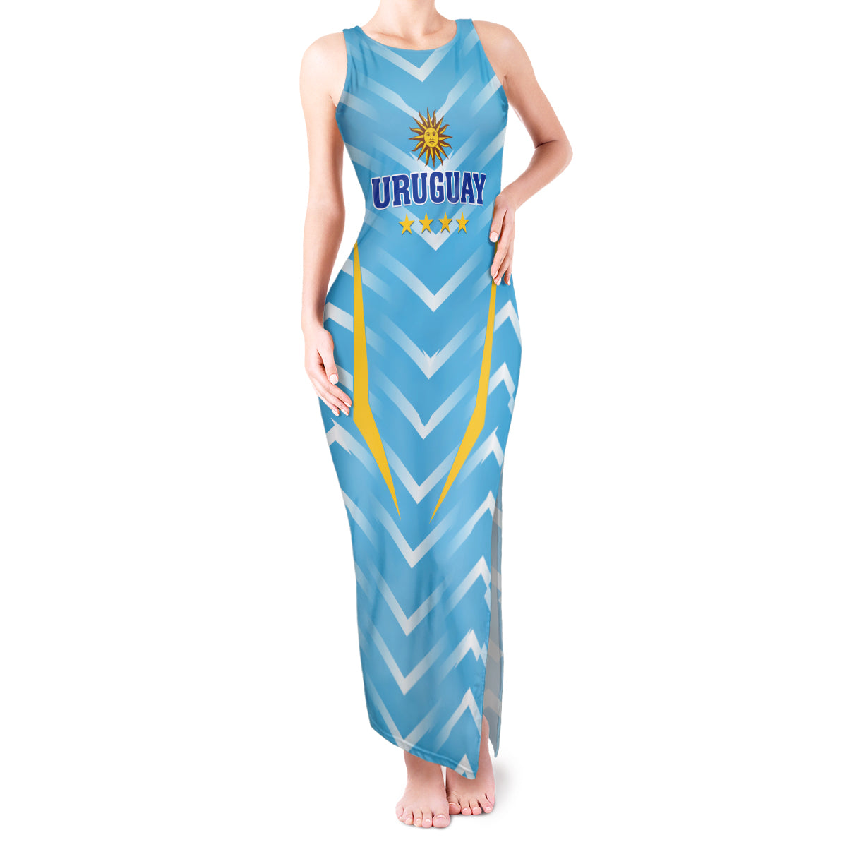 Personalized Uruguay 2024 Football Tank Maxi Dress Come On La Celeste - Wonder Print Shop