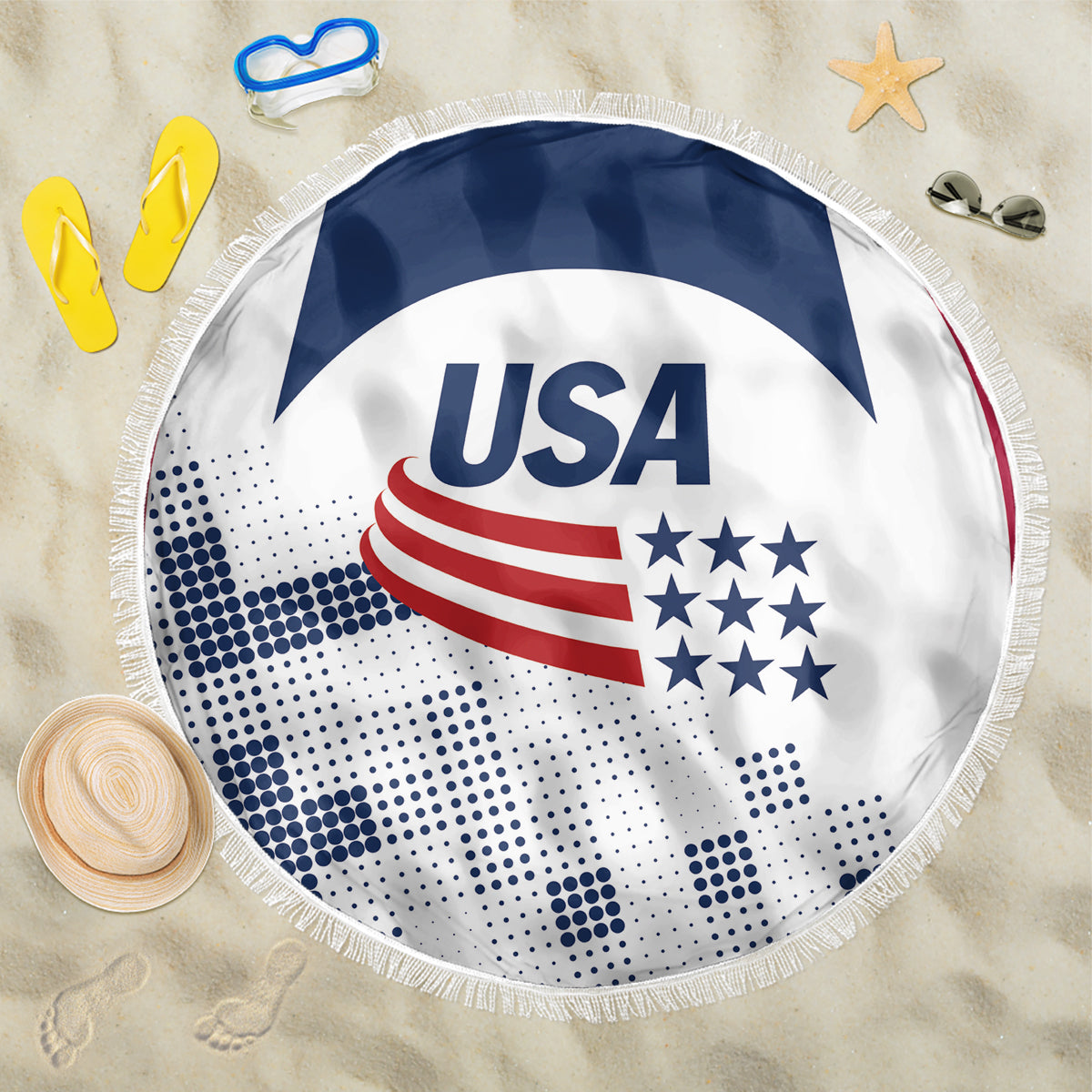 USA 2024 Soccer Beach Blanket The Stars and Stripes Go Champion - Wonder Print Shop