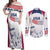 Personalized USA 2024 Soccer Couples Matching Off Shoulder Maxi Dress and Long Sleeve Button Shirt The Stars and Stripes Go Champion - Wonder Print Shop