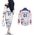 Personalized USA 2024 Soccer Couples Matching Off The Shoulder Long Sleeve Dress and Long Sleeve Button Shirt The Stars and Stripes Go Champion LT01