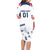 Personalized USA 2024 Soccer Family Matching Long Sleeve Bodycon Dress and Hawaiian Shirt The Stars and Stripes Go Champion - Wonder Print Shop