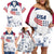 Personalized USA 2024 Soccer Family Matching Off Shoulder Short Dress and Hawaiian Shirt The Stars and Stripes Go Champion - Wonder Print Shop