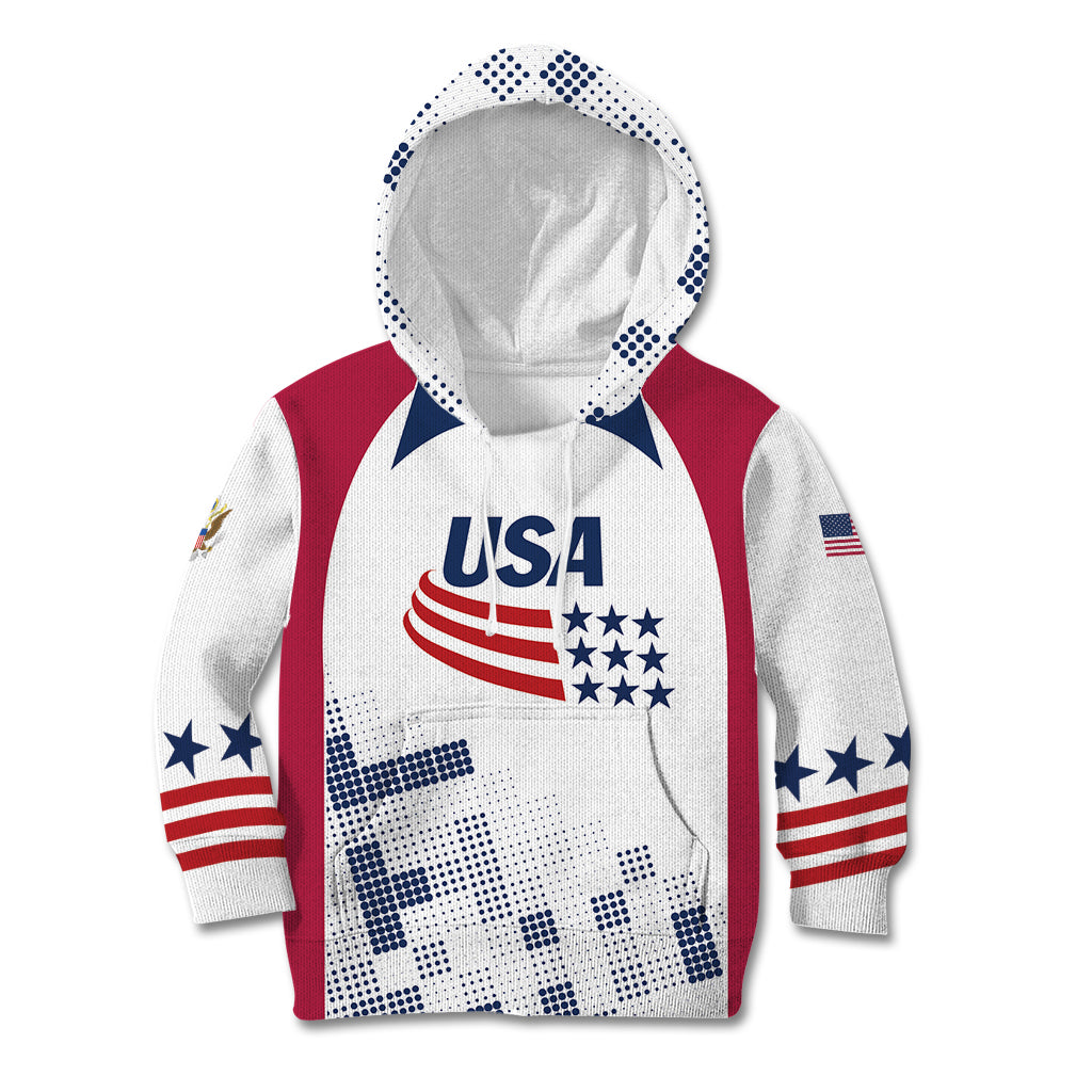 Personalized USA 2024 Soccer Kid Hoodie The Stars and Stripes Go Champion - Wonder Print Shop