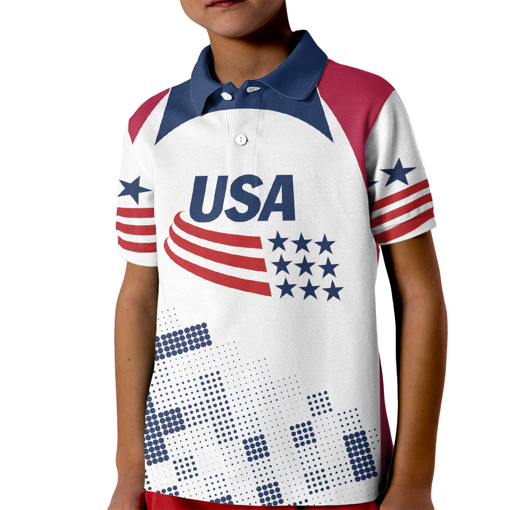 Personalized USA 2024 Soccer Kid Polo Shirt The Stars and Stripes Go Champion - Wonder Print Shop