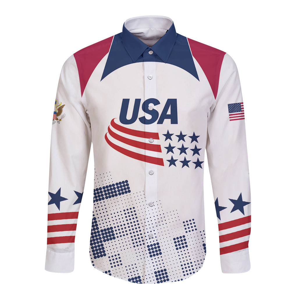 Personalized USA 2024 Soccer Long Sleeve Button Shirt The Stars and Stripes Go Champion - Wonder Print Shop