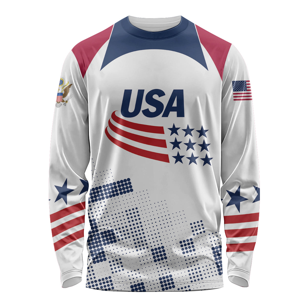 Personalized USA 2024 Soccer Long Sleeve Shirt The Stars and Stripes Go Champion - Wonder Print Shop