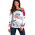 Personalized USA 2024 Soccer Off Shoulder Sweater The Stars and Stripes Go Champion - Wonder Print Shop