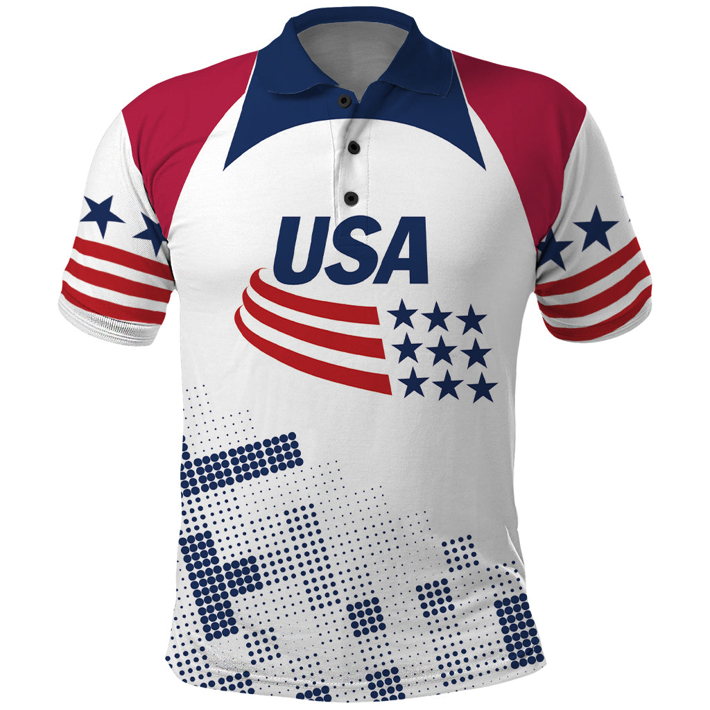 Personalized USA 2024 Soccer Polo Shirt The Stars and Stripes Go Champion