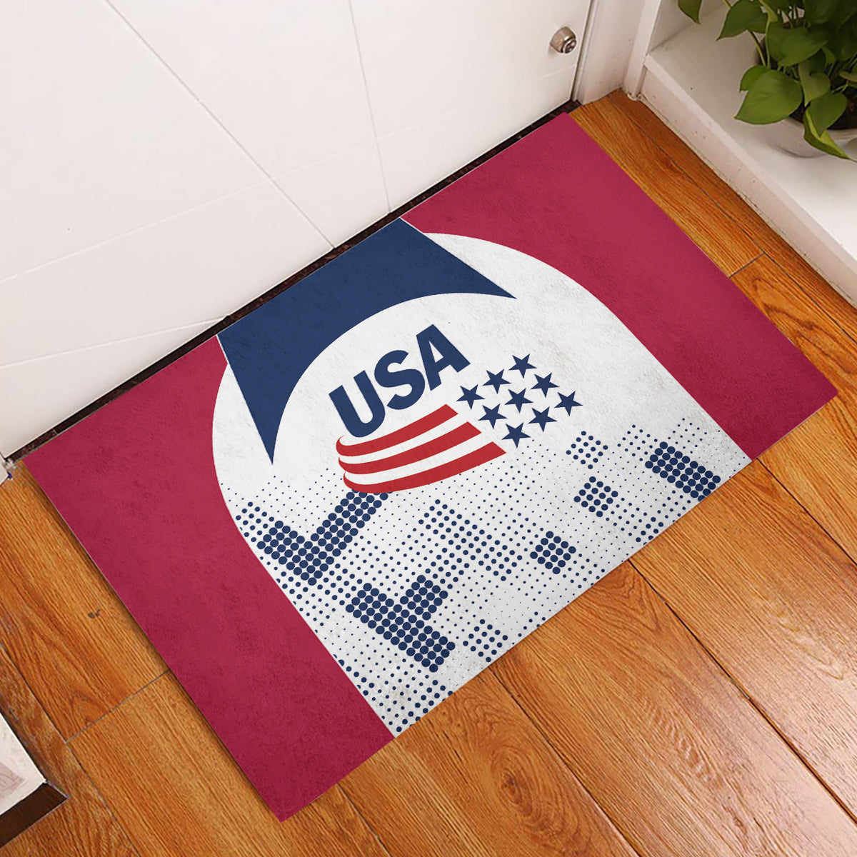 USA 2024 Soccer Rubber Doormat The Stars and Stripes Go Champion