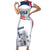 Personalized USA 2024 Soccer Short Sleeve Bodycon Dress The Stars and Stripes Go Champion LT01