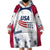 Personalized USA 2024 Soccer Wearable Blanket Hoodie The Stars and Stripes Go Champion