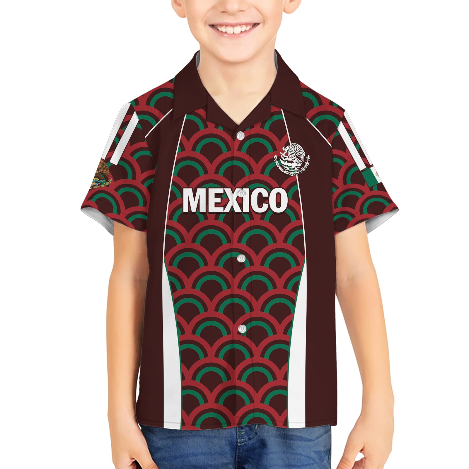 Personalized Mexico 2024 Football Kid Hawaiian Shirt Come On El Tri