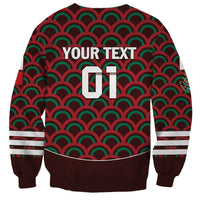 Unisex Mexico football sweatshirt back with YOUR TEXT and 01, patterned crewneck