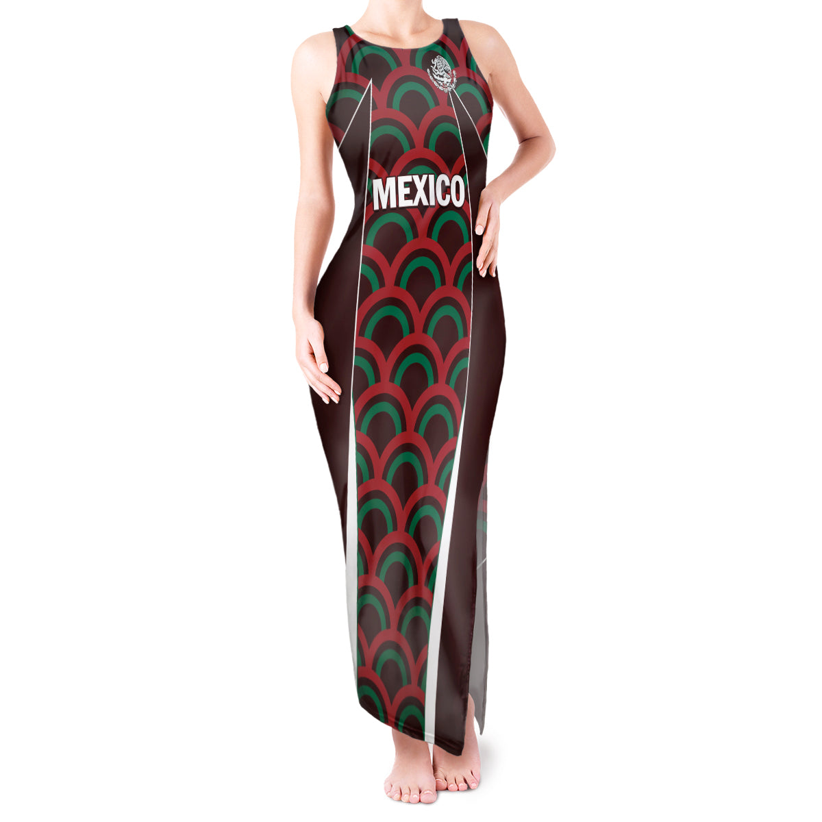 Personalized Mexico 2024 Football Tank Maxi Dress Come On El Tri LT01