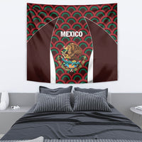 Mexico football tapestry wall hanging with 'MEXICO' crest and red-green fan pattern