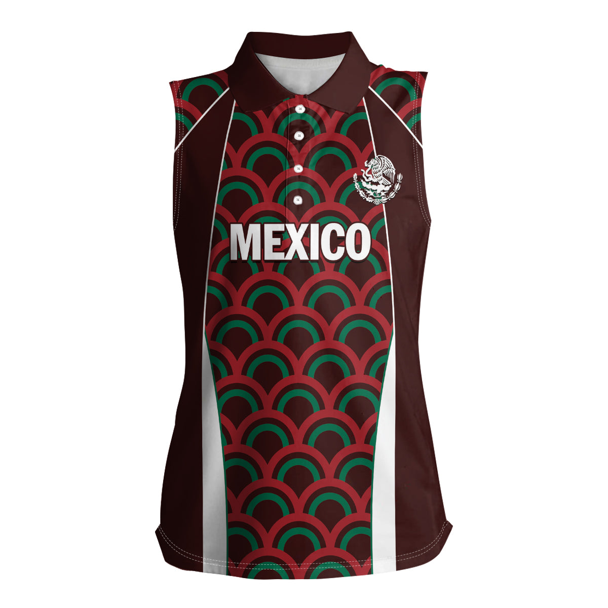 Personalized Mexico 2024 Football Women Sleeveless Polo Shirt Come On El Tri