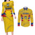 Personalized Colombia 2024 Football Couples Matching Long Sleeve Bodycon Dress and Long Sleeve Button Shirt Go Los Cafeteros - Wonder Print Shop