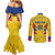 Personalized Colombia 2024 Football Couples Matching Mermaid Dress and Long Sleeve Button Shirt Go Los Cafeteros LT01