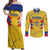 Personalized Colombia 2024 Football Couples Matching Off Shoulder Maxi Dress and Long Sleeve Button Shirt Go Los Cafeteros - Wonder Print Shop