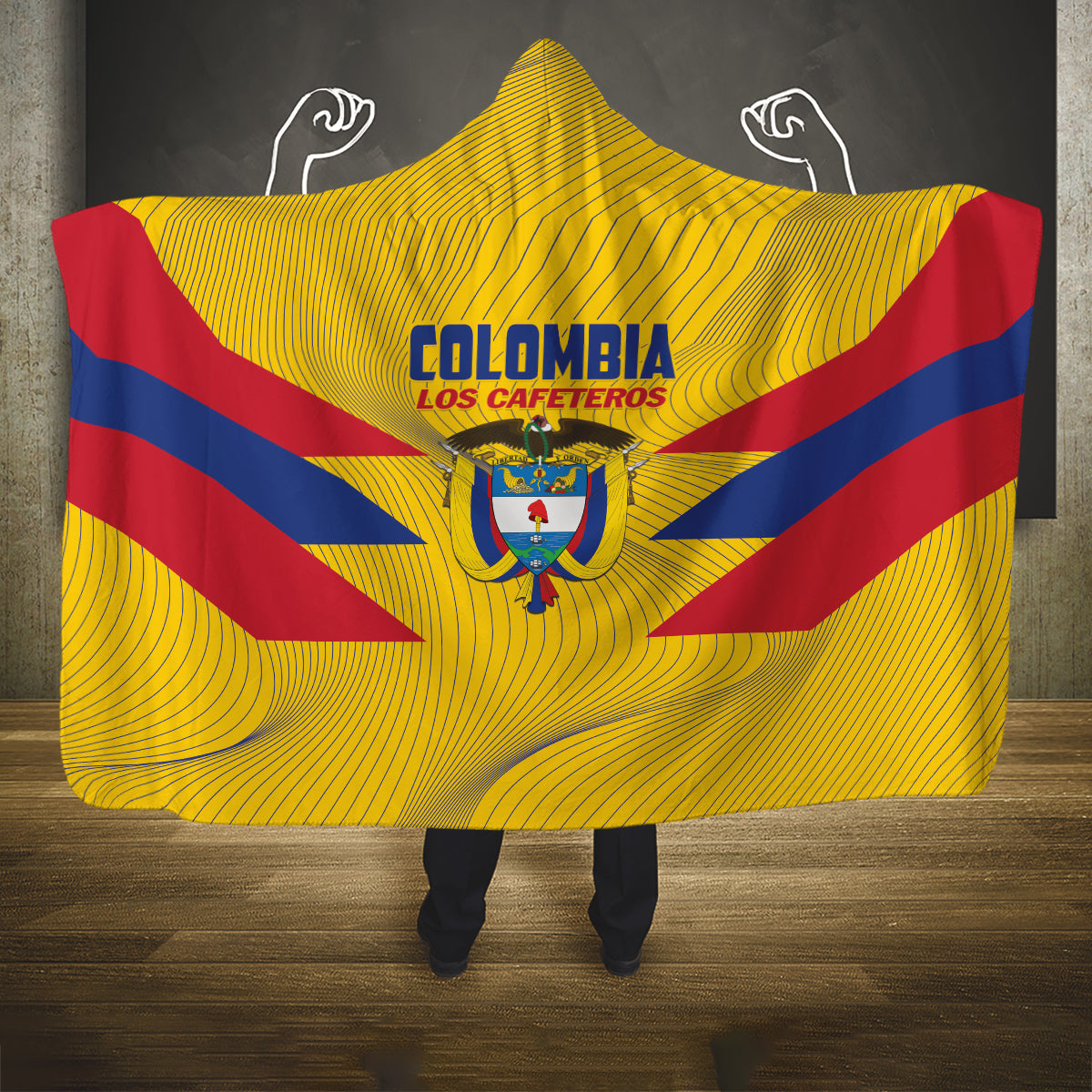 Colombia 2024 Football Hooded Blanket Go Los Cafeteros