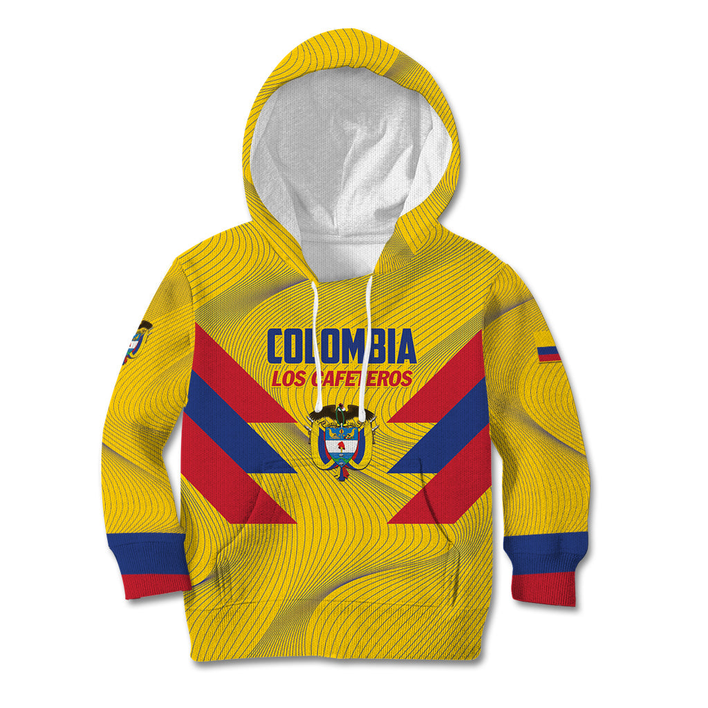 Personalized Colombia 2024 Football Kid Hoodie Go Los Cafeteros - Wonder Print Shop