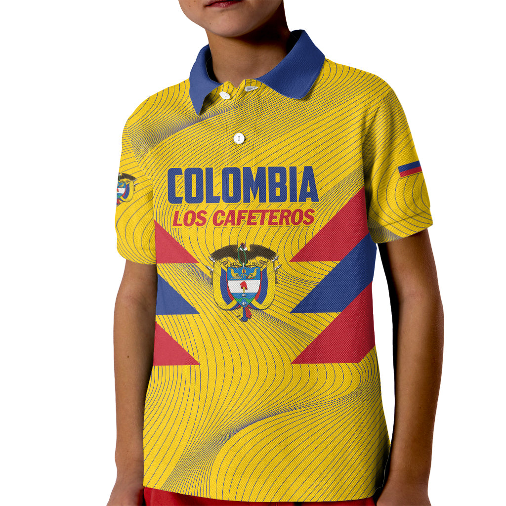 Personalized Colombia 2024 Football Kid Polo Shirt Go Los Cafeteros - Wonder Print Shop