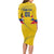 Personalized Colombia 2024 Football Long Sleeve Bodycon Dress Go Los Cafeteros - Wonder Print Shop