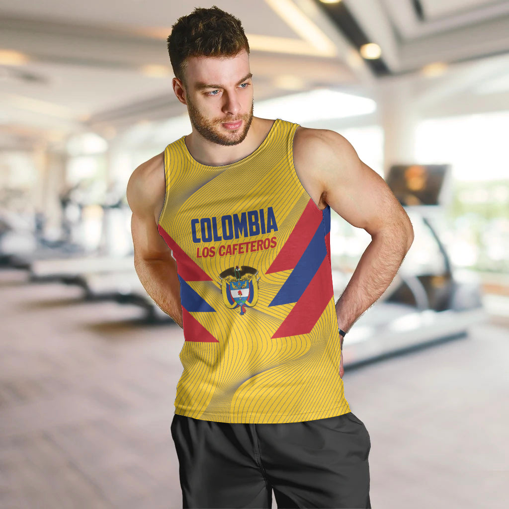 Personalized Colombia 2024 Football Men Tank Top Go Los Cafeteros - Wonder Print Shop