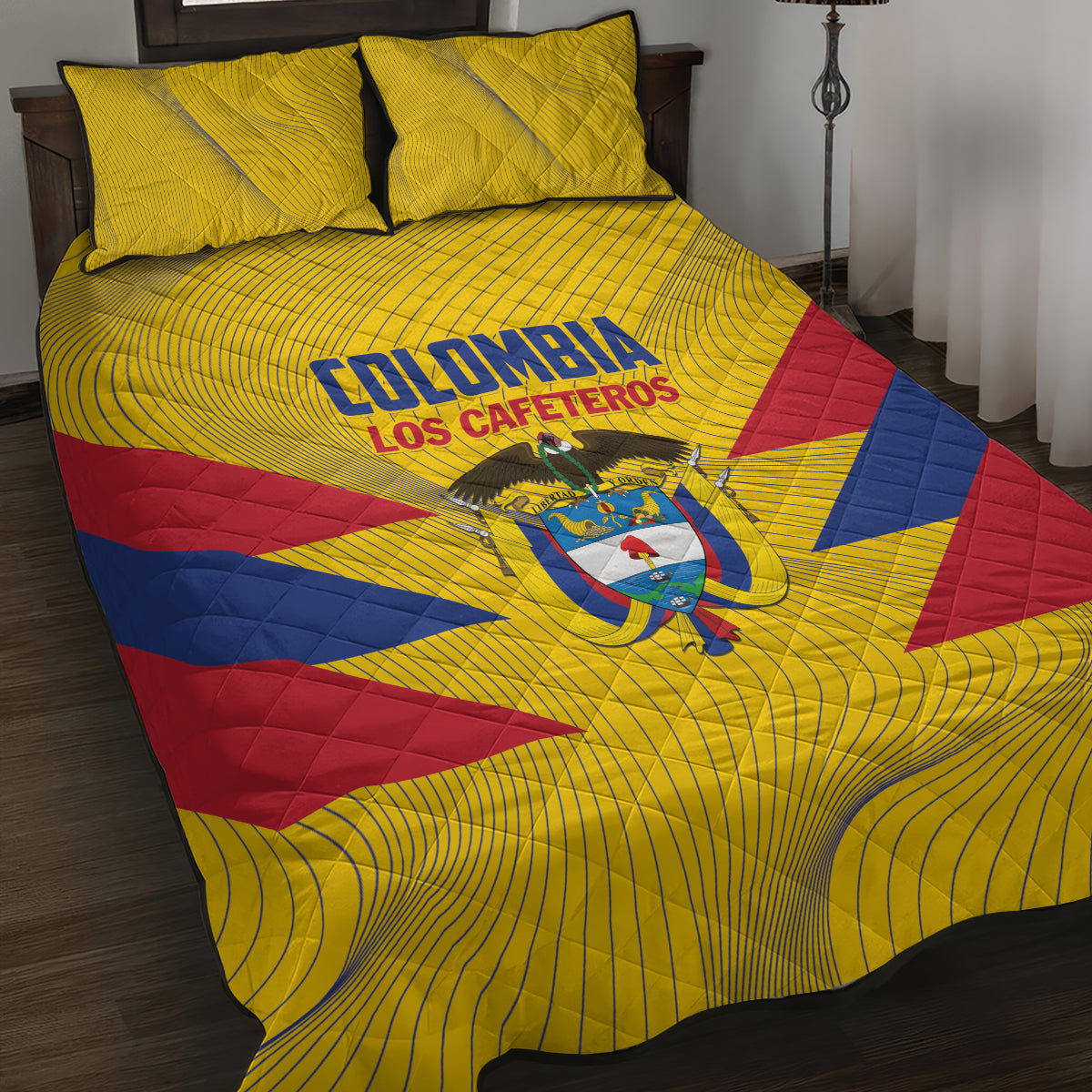 Colombia 2024 Football Quilt Bed Set Go Los Cafeteros - Wonder Print Shop