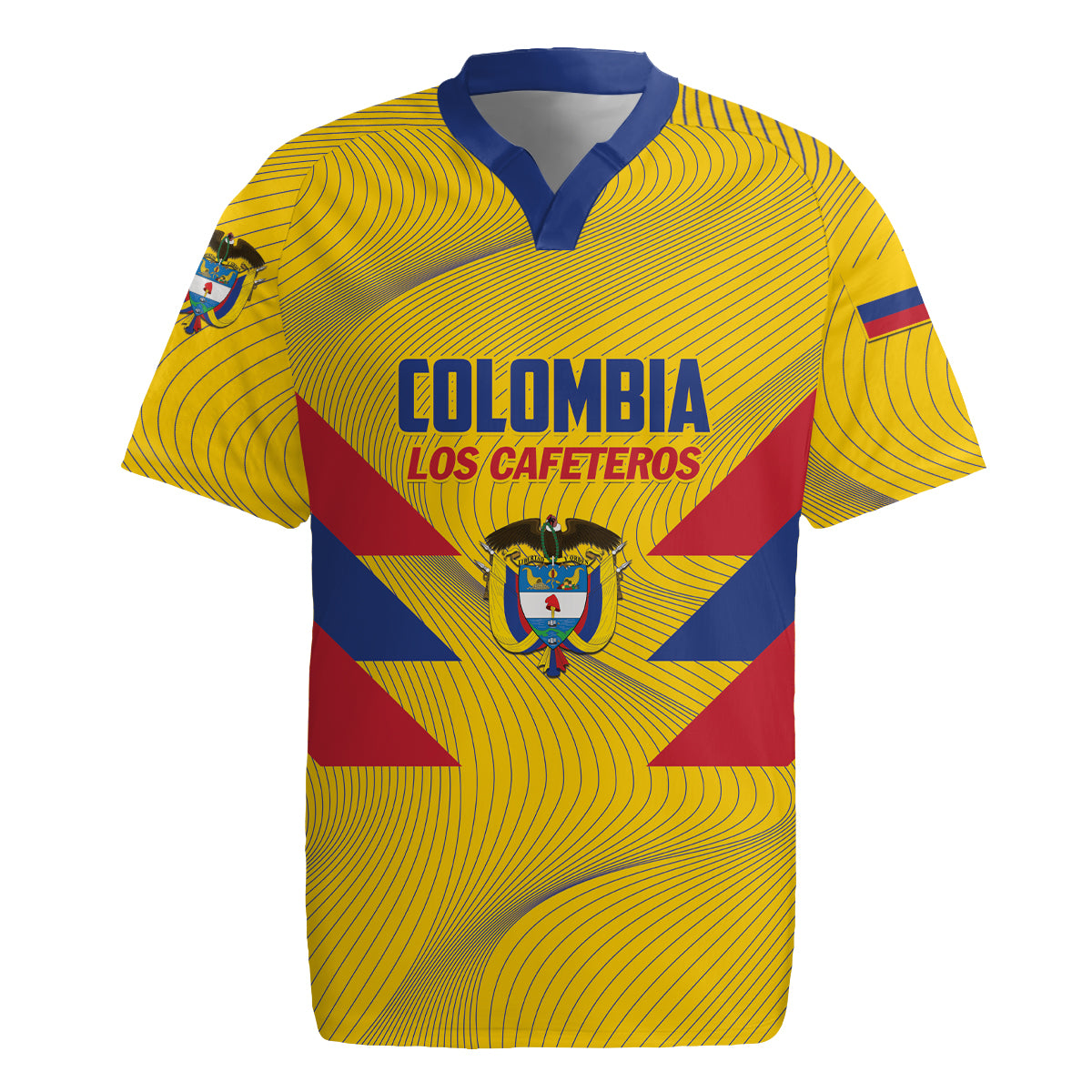 Personalized Colombia 2024 Football Rugby Jersey Go Los Cafeteros - Wonder Print Shop