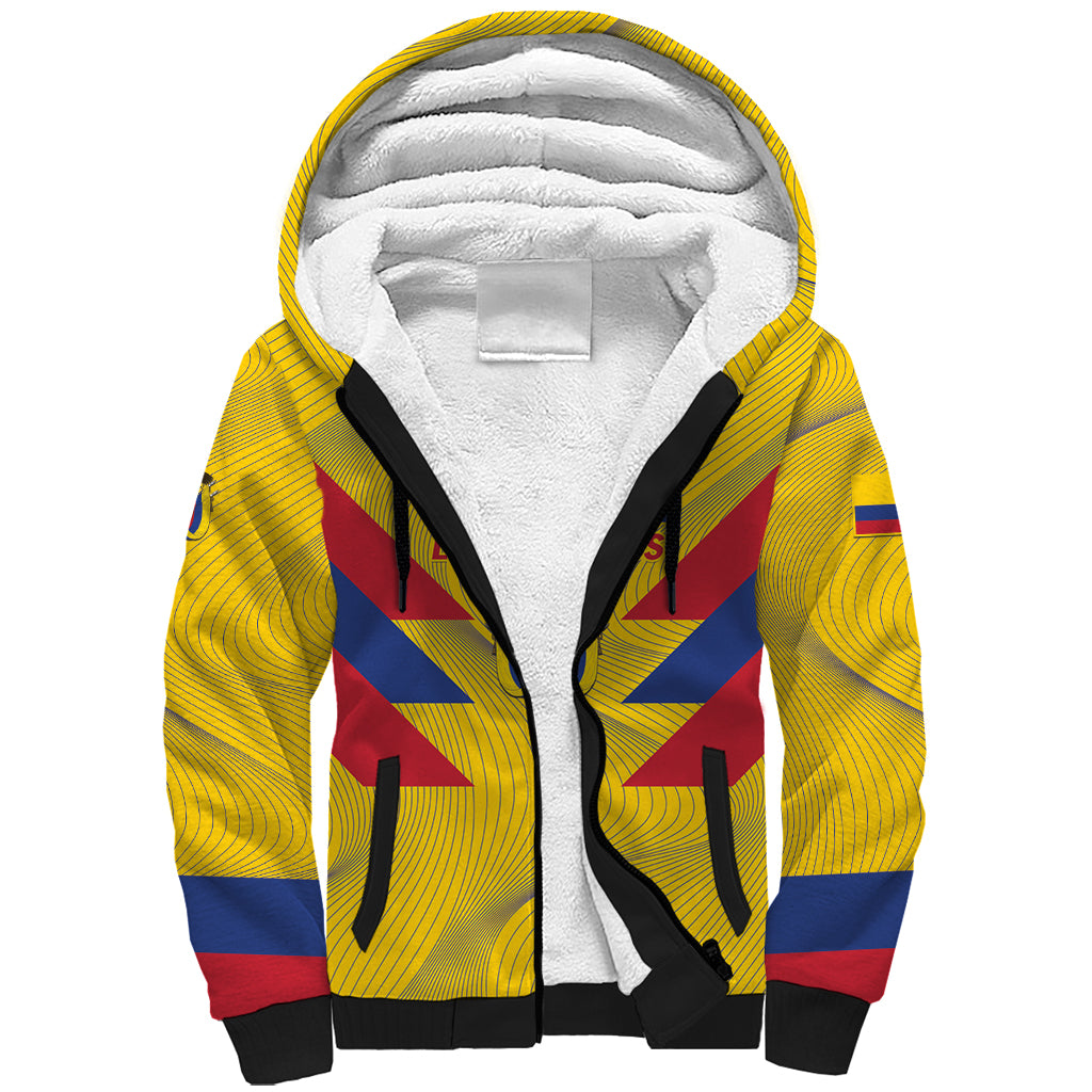 Personalized Colombia 2024 Football Sherpa Hoodie Go Los Cafeteros - Wonder Print Shop