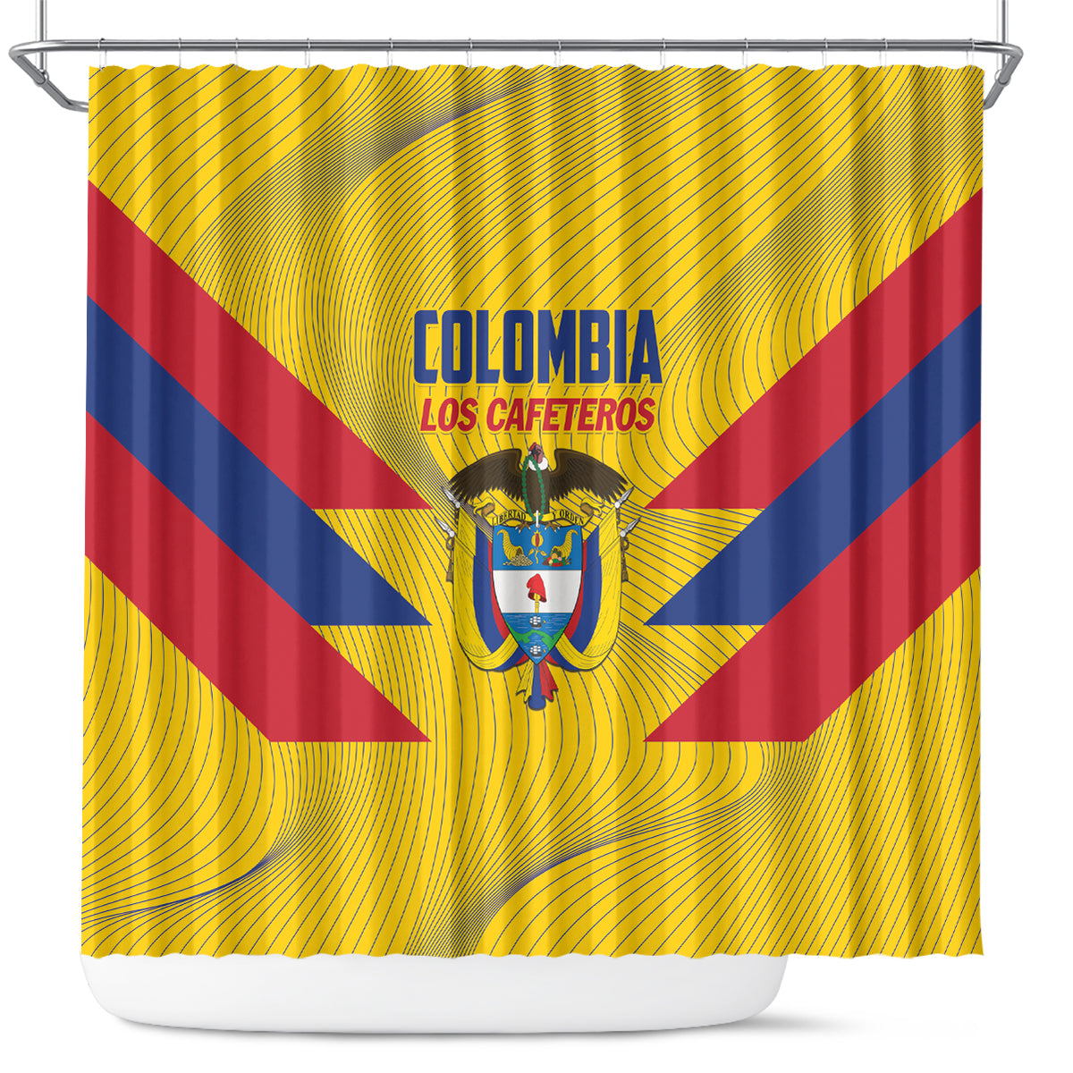 Colombia 2024 Football Shower Curtain Go Los Cafeteros