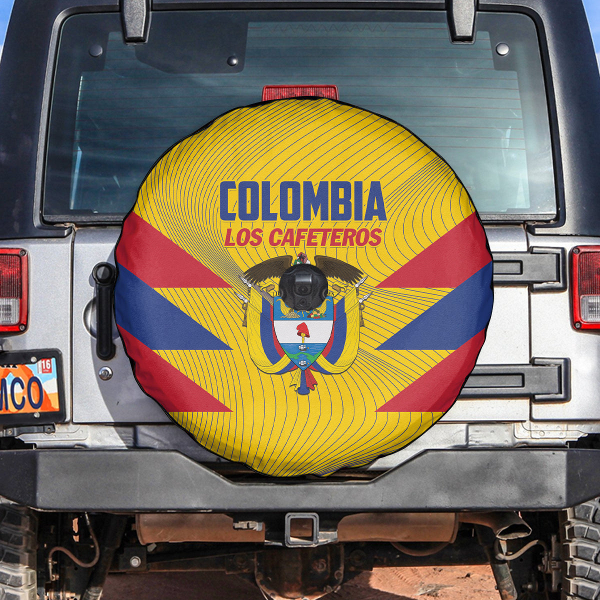 Colombia 2024 Football Spare Tire Cover Go Los Cafeteros - Wonder Print Shop