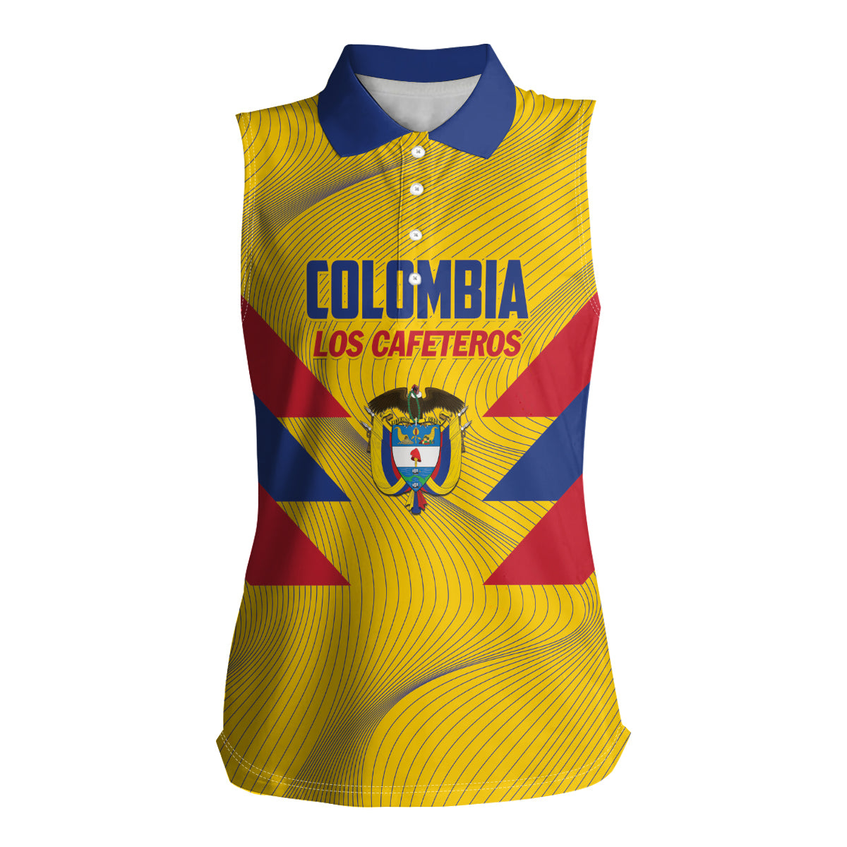 Personalized Colombia 2024 Football Women Sleeveless Polo Shirt Go Los Cafeteros - Wonder Print Shop